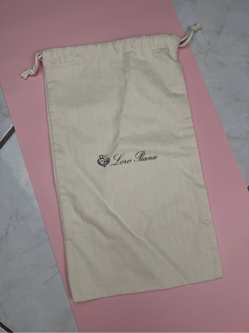 Loro Piana Cream Cotton Drawstring Dust Bag